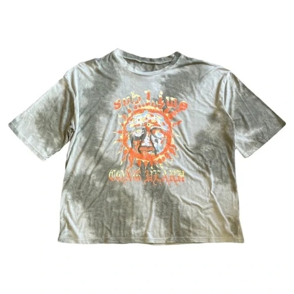 Sublime Green Short Sleeve Tie Dye Graphic Band Tee, Large - Picture 1 of 5